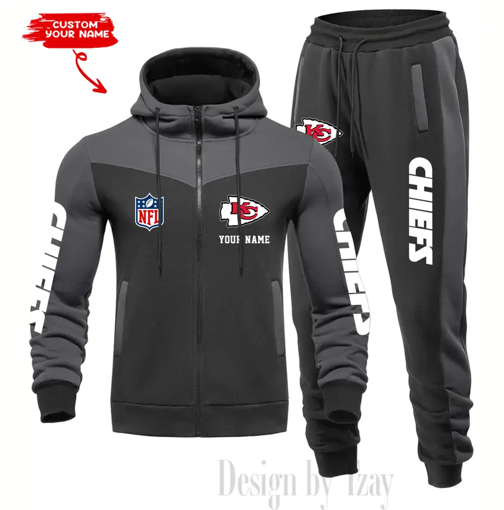 Kansas City Chiefs Customized Drawstring Hooded Tracksuit AMCCLG000874 - Image 5