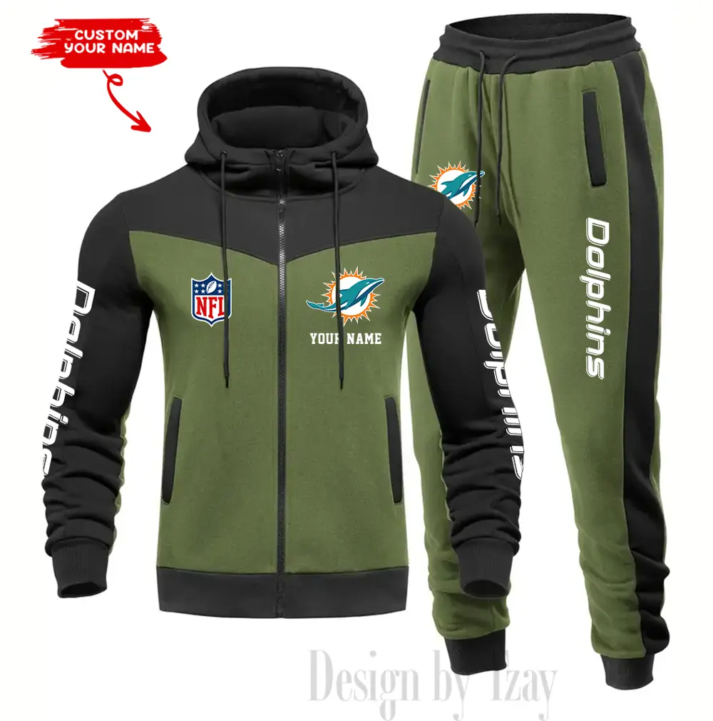 Miami Dolphins Customized Drawstring Hooded Tracksuit AMCCLG000886 - Image 3
