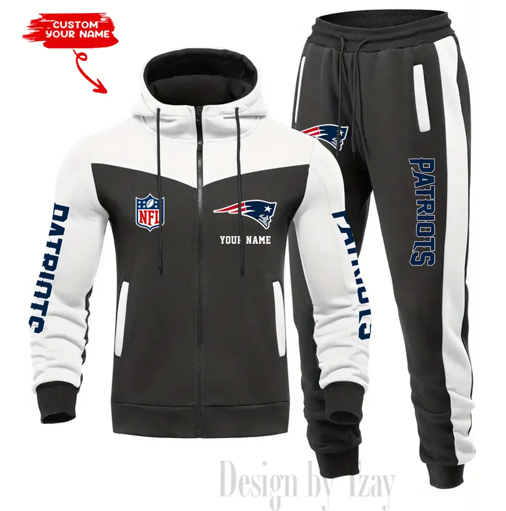 New England Patriots Customized Drawstring Hooded Tracksuit AMCCLG000892