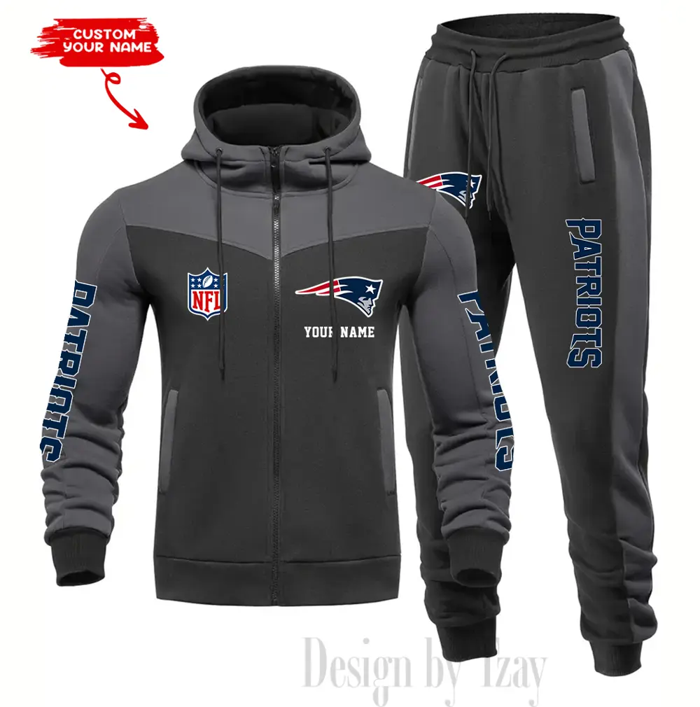 New England Patriots Customized Drawstring Hooded Tracksuit AMCCLG000892 - Image 4