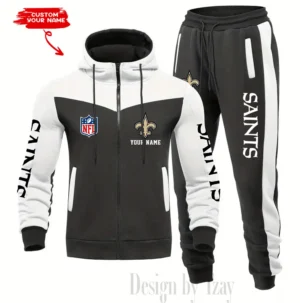 New Orleans Saints Customized Drawstring Hooded Tracksuit AMCCLG000895