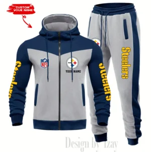Pittsburgh Steelers Customized Drawstring Hooded Tracksuit AMCCLG000907