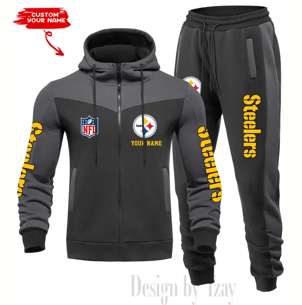 Pittsburgh Steelers Customized Drawstring Hooded Tracksuit AMCCLG000907 - Image 2
