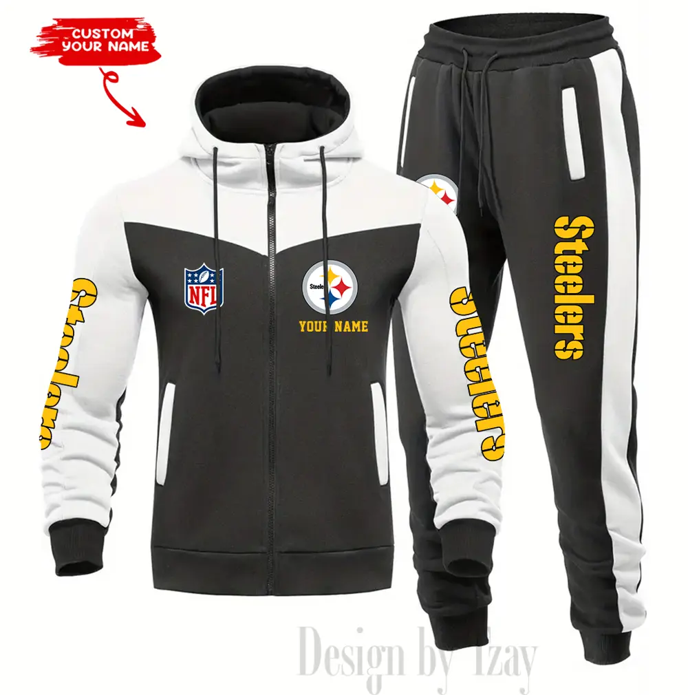Pittsburgh Steelers Customized Drawstring Hooded Tracksuit AMCCLG000907 - Image 5