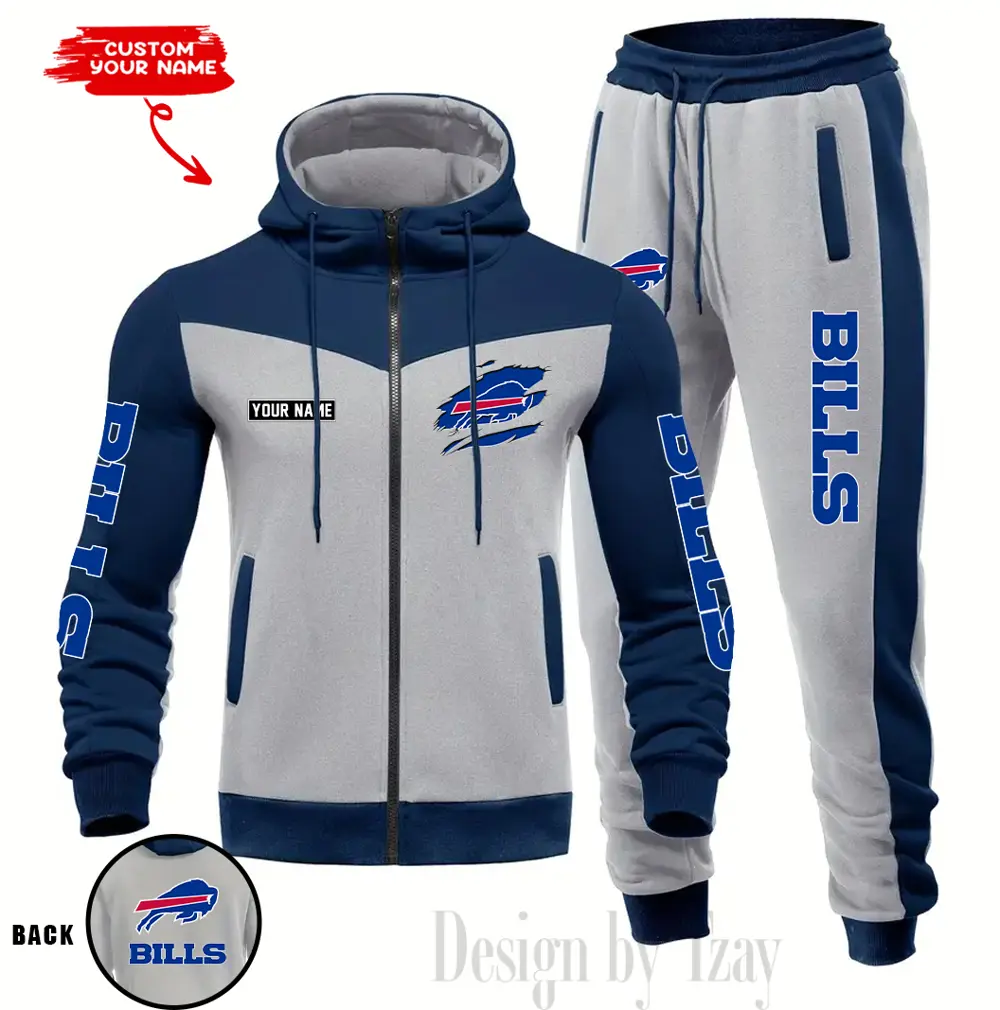 Buffalo Bills Customized Drawstring Hooded Tracksuit AMCCLG000839 - Image 2