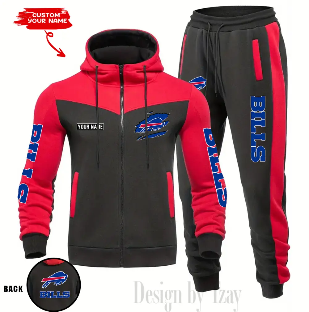 Buffalo Bills Customized Drawstring Hooded Tracksuit AMCCLG000839 - Image 3