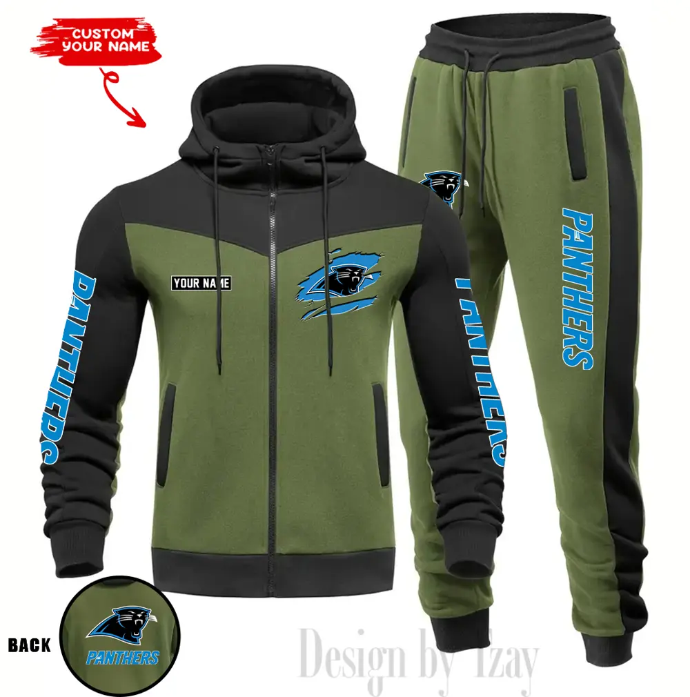 Carolina Panthers Customized Drawstring Hooded Tracksuit AMCCLG000842 - Image 2
