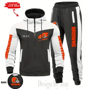 Cleveland Browns Customized Drawstring Hooded Tracksuit AMCCLG000851