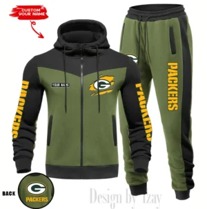 Green Bay Packers Customized Drawstring Hooded Tracksuit AMCCLG000863