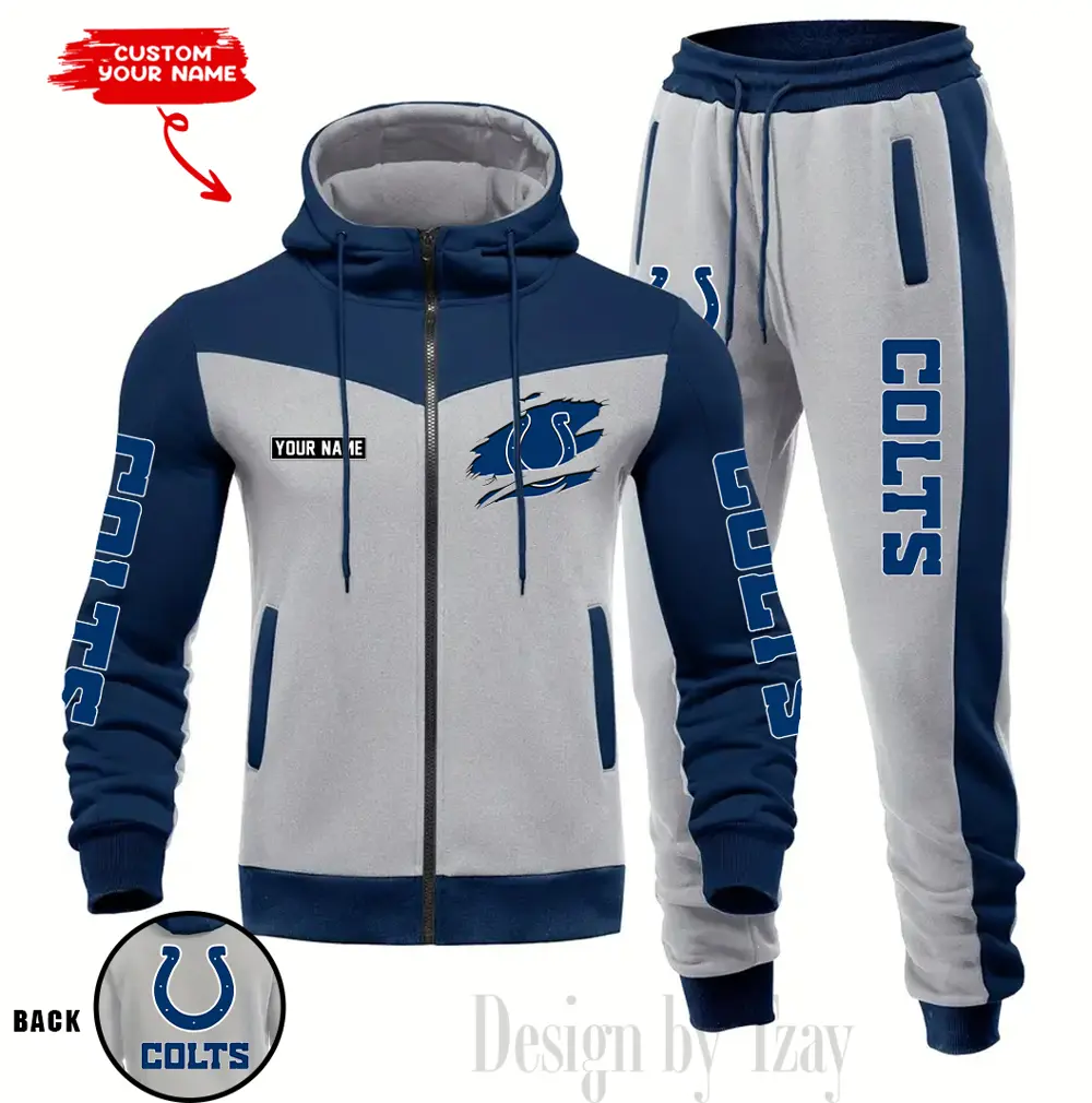 Indianapolis Colts Customized Drawstring Hooded Tracksuit AMCCLG000869
