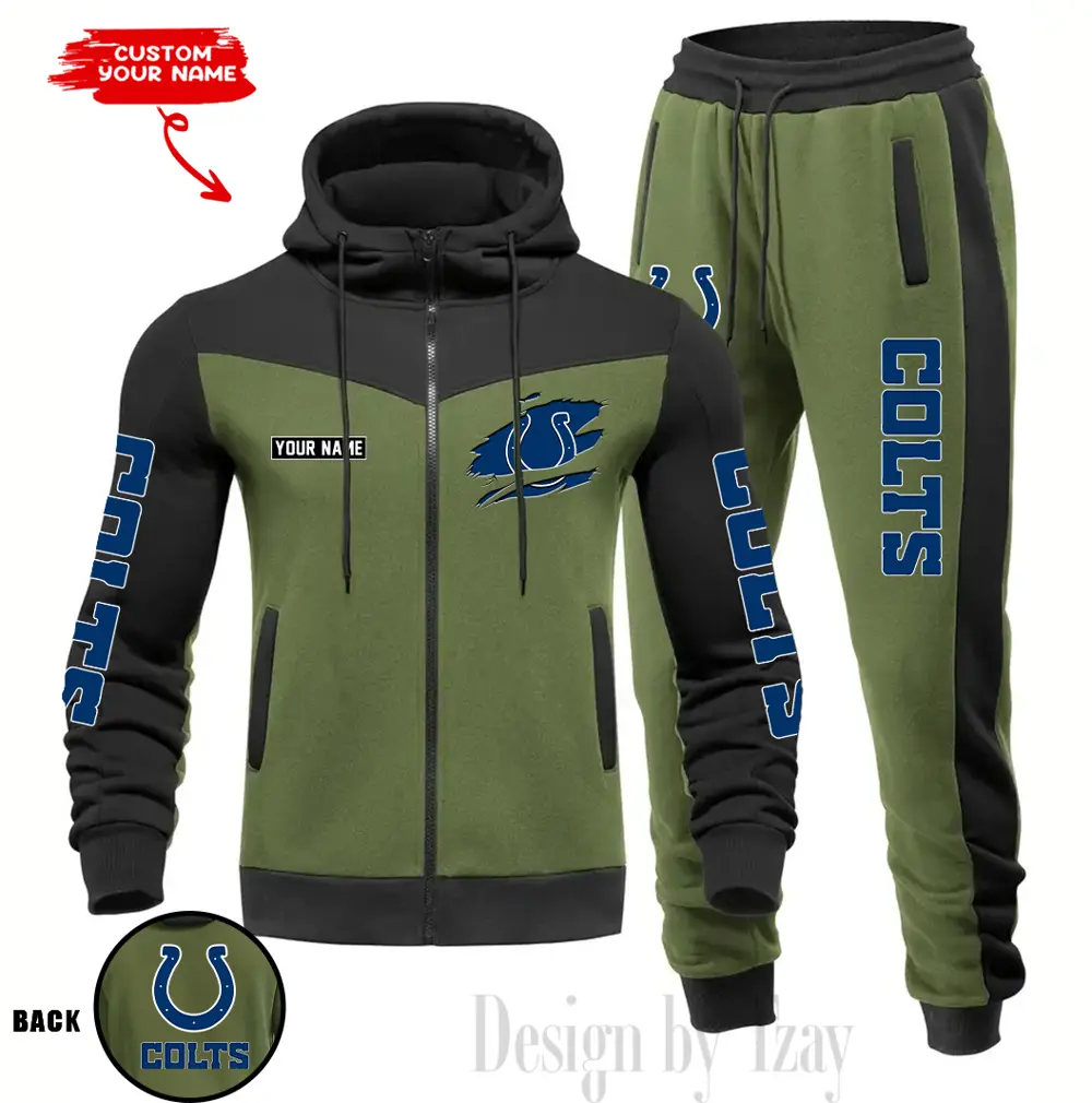 Indianapolis Colts Customized Drawstring Hooded Tracksuit AMCCLG000869 - Image 2
