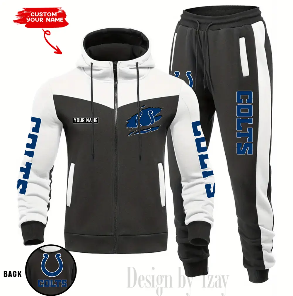 Indianapolis Colts Customized Drawstring Hooded Tracksuit AMCCLG000869 - Image 5