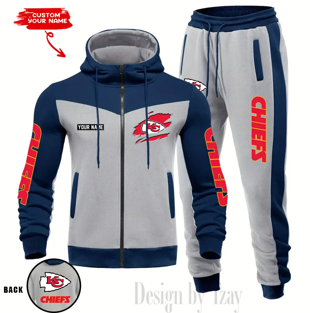 Kansas City Chiefs Customized Drawstring Hooded Tracksuit AMCCLG000875 - Image 2