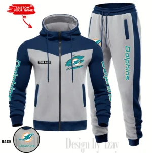 Miami Dolphins Customized Drawstring Hooded Tracksuit AMCCLG000887