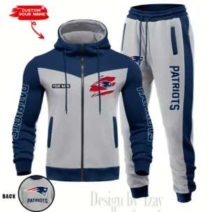 New England Patriots Customized Drawstring Hooded Tracksuit AMCCLG000893