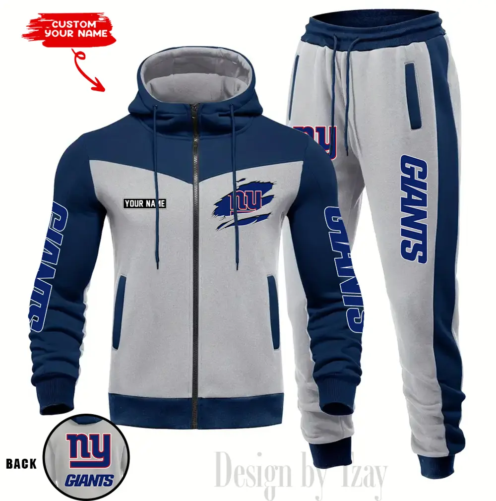 New York Giants Customized Drawstring Hooded Tracksuit AMCCLG000899