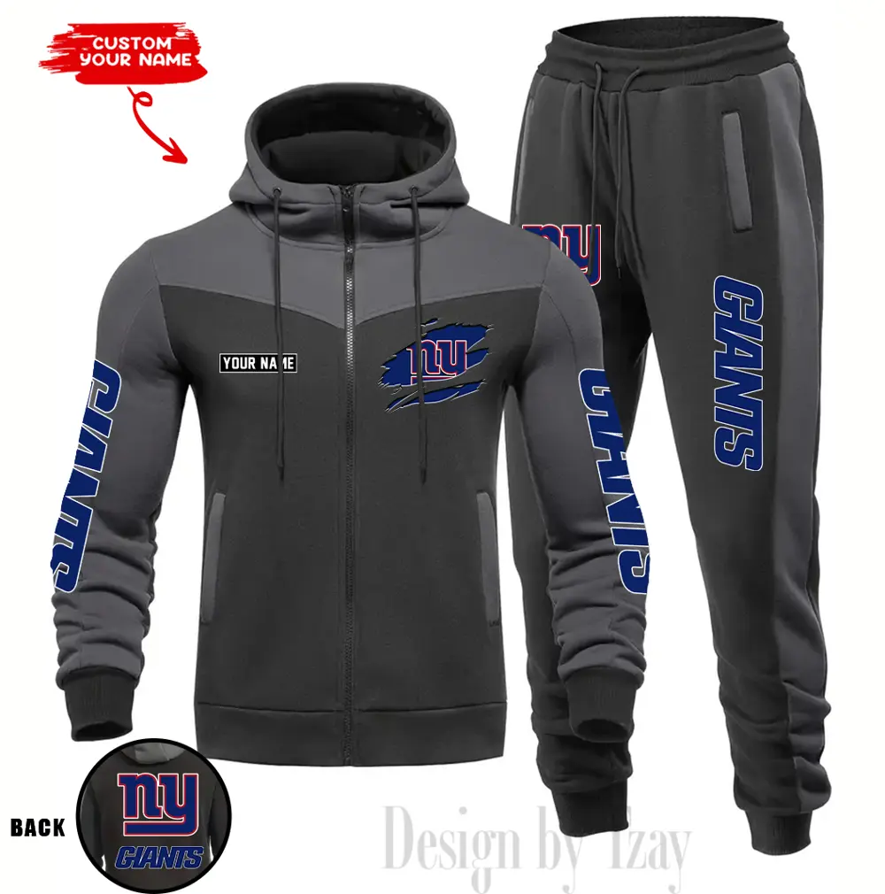 New York Giants Customized Drawstring Hooded Tracksuit AMCCLG000899 - Image 3
