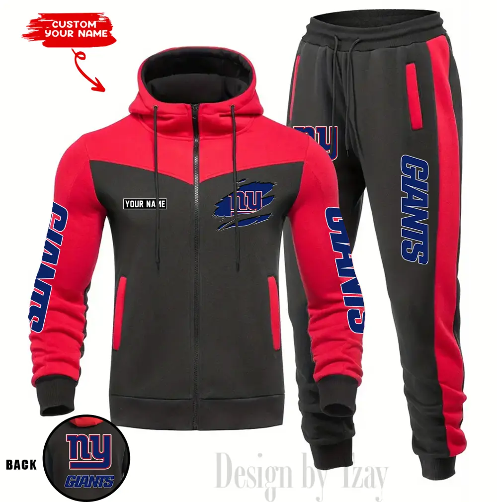 New York Giants Customized Drawstring Hooded Tracksuit AMCCLG000899 - Image 5