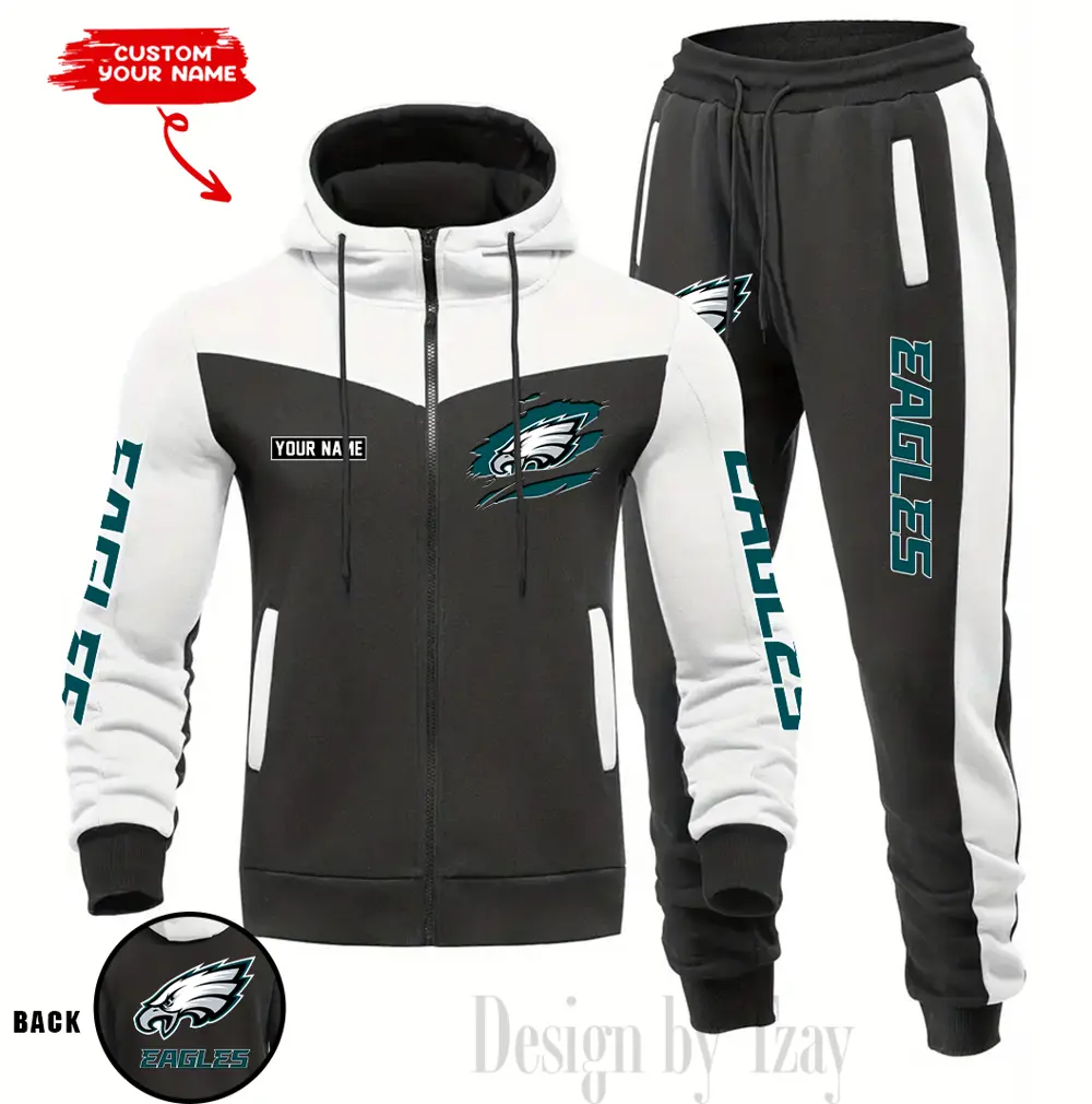 Philadelphia Eagles Customized Drawstring Hooded Tracksuit AMCCLG000905