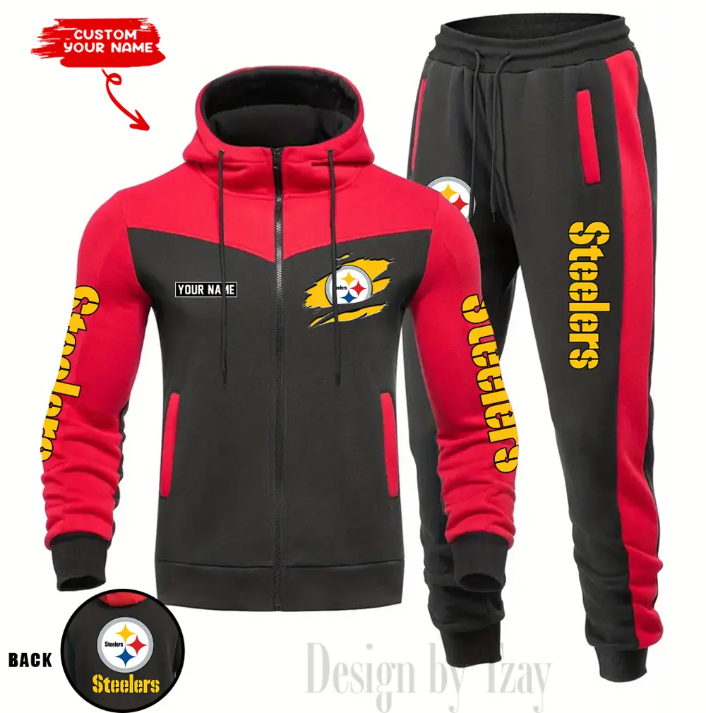 Pittsburgh Steelers Customized Drawstring Hooded Tracksuit AMCCLG000908 - Image 2