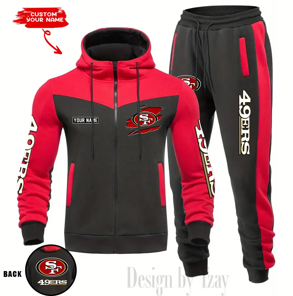 San Francisco 49ers Customized Drawstring Hooded Tracksuit AMCCLG000911 - Image 4
