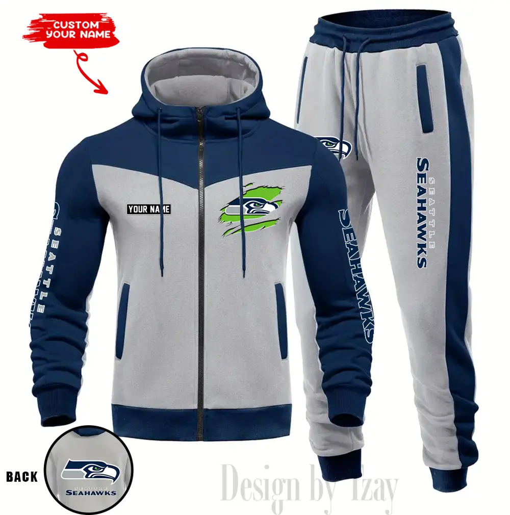 Seattle Seahawks Customized Drawstring Hooded Tracksuit AMCCLG000914
