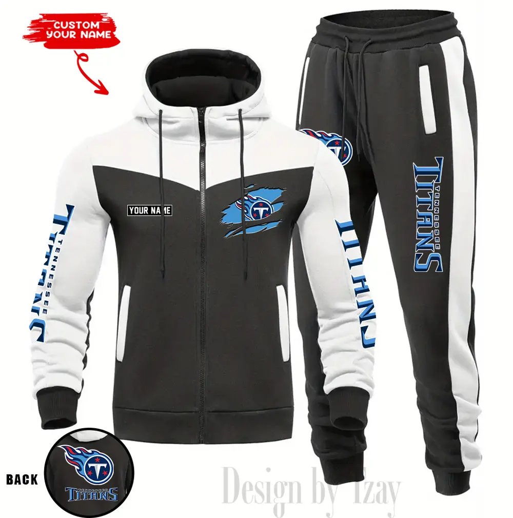 Tennessee Titans Customized Drawstring Hooded Tracksuit AMCCLG000920 - Image 2