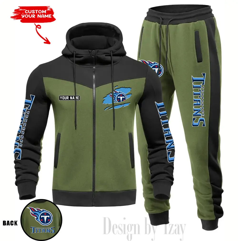 Tennessee Titans Customized Drawstring Hooded Tracksuit AMCCLG000920 - Image 5