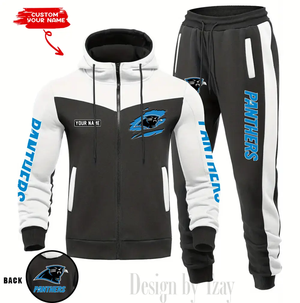Carolina Panthers Customized Drawstring Hooded Tracksuit AMCCLG000842 - Image 4