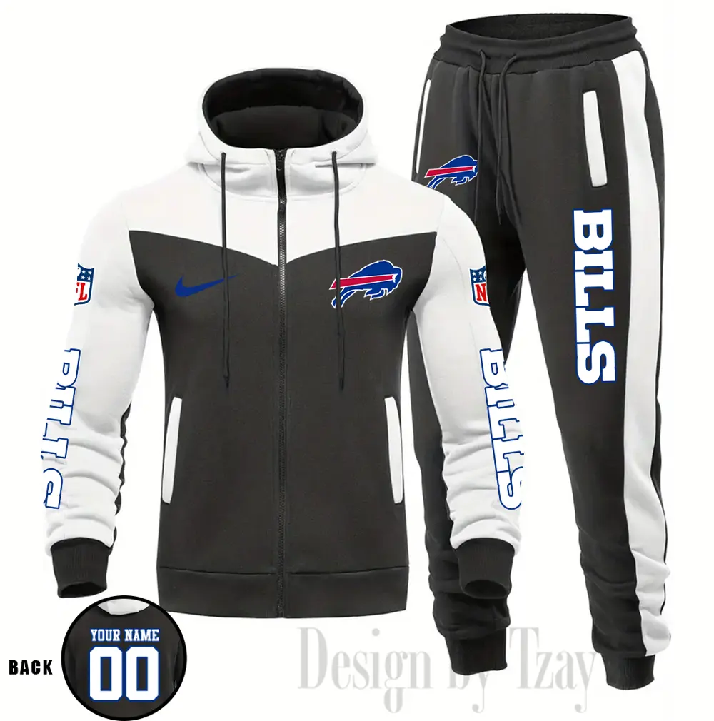 Buffalo Bills Customized Drawstring Hooded Tracksuit AMCCLG000840 - Image 2