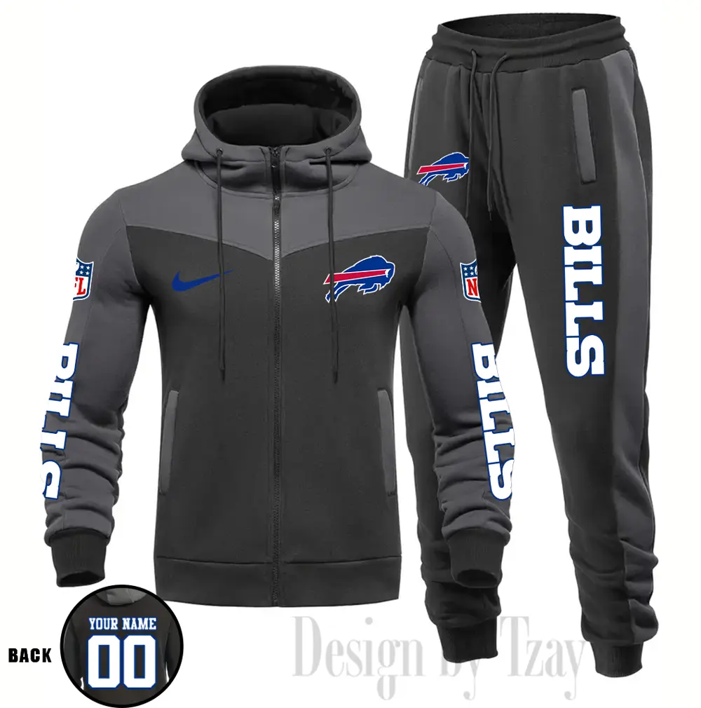 Buffalo Bills Customized Drawstring Hooded Tracksuit AMCCLG000840 - Image 3