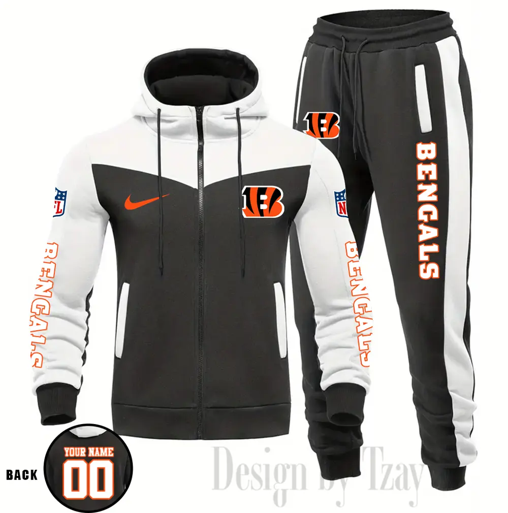 Cincinnati Bengals Customized Drawstring Hooded Tracksuit AMCCLG000849