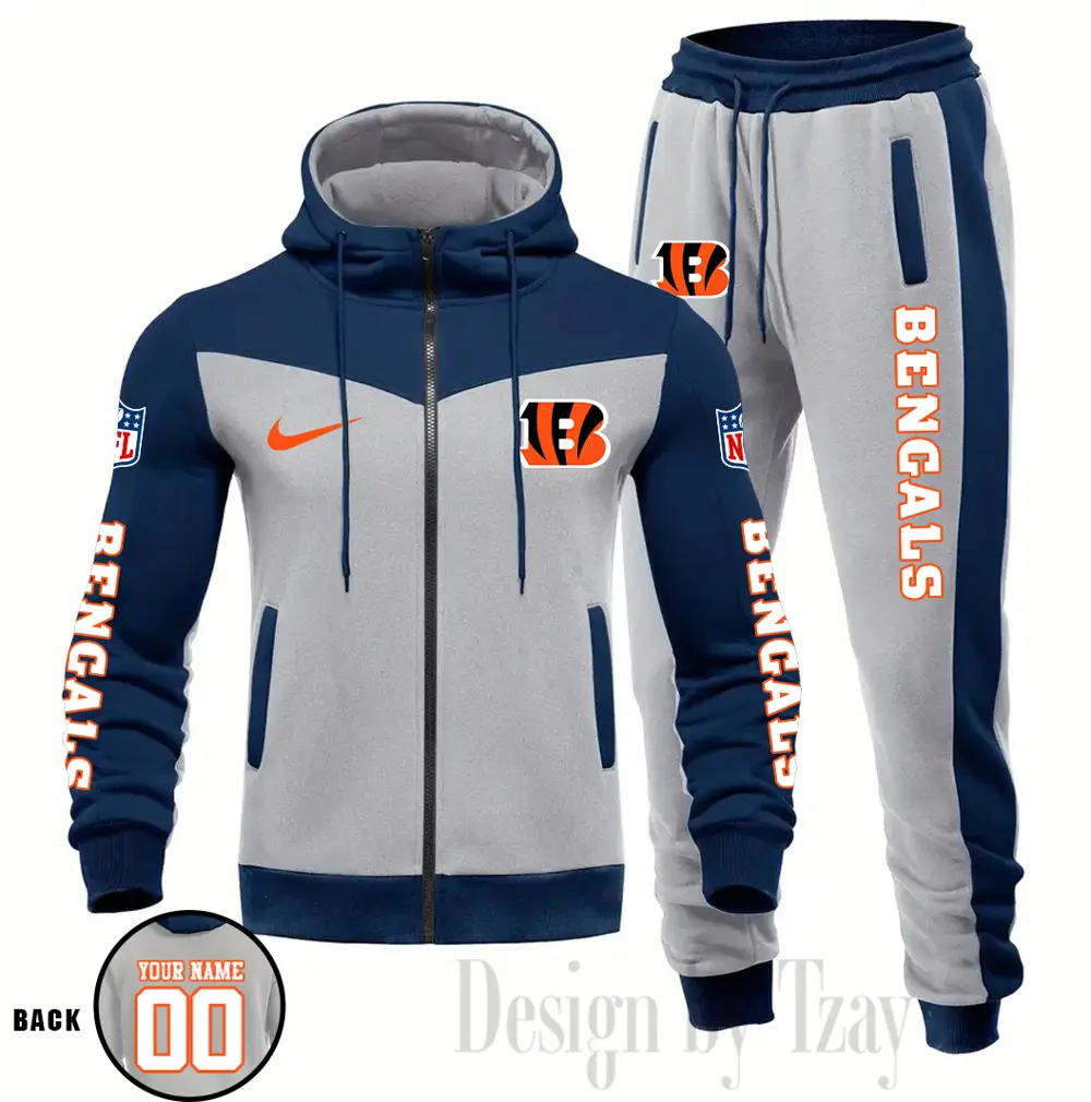 Cincinnati Bengals Customized Drawstring Hooded Tracksuit AMCCLG000849 - Image 4