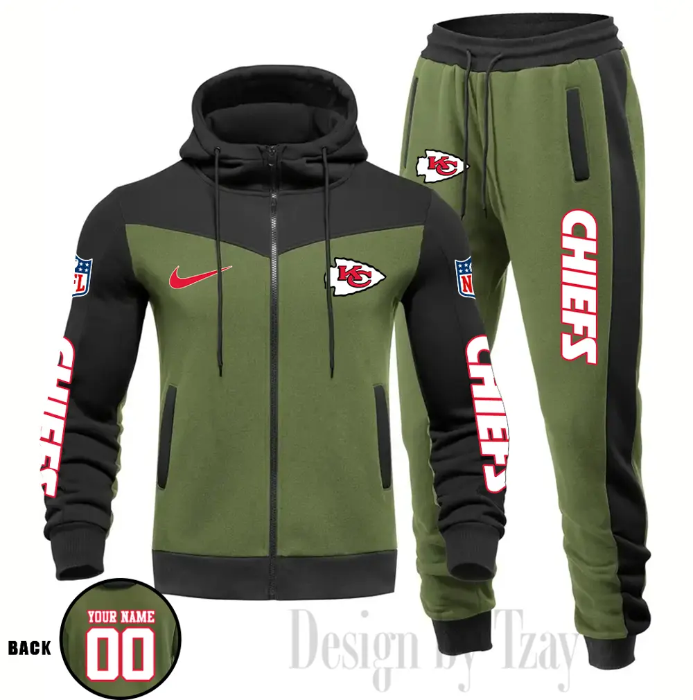 Kansas City Chiefs Customized Drawstring Hooded Tracksuit AMCCLG000876