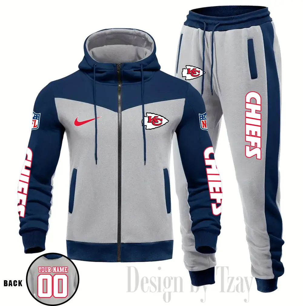 Kansas City Chiefs Customized Drawstring Hooded Tracksuit AMCCLG000876 - Image 2