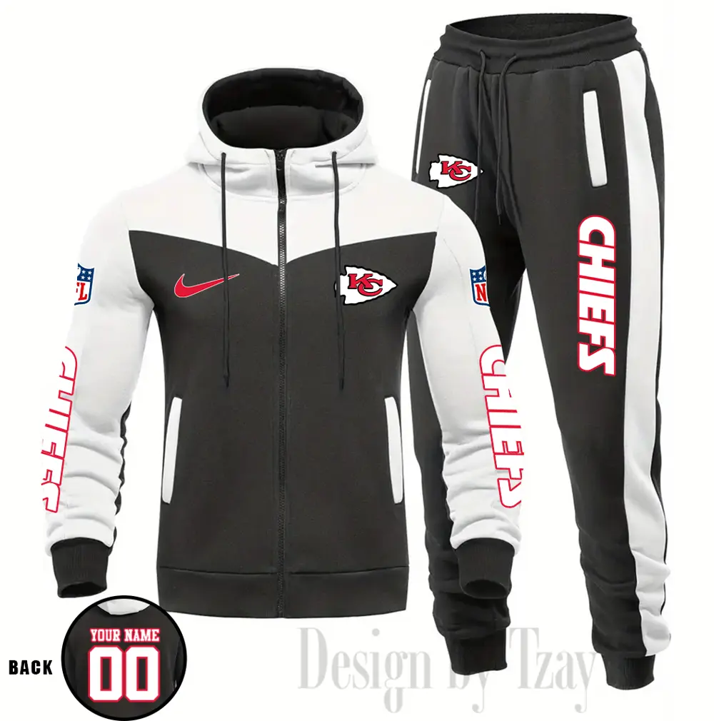 Kansas City Chiefs Customized Drawstring Hooded Tracksuit AMCCLG000876 - Image 3