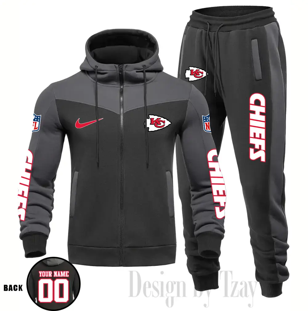 Kansas City Chiefs Customized Drawstring Hooded Tracksuit AMCCLG000876 - Image 5