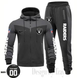 Las Vegas Raiders Customized Drawstring Hooded Tracksuit AMCCLG000879