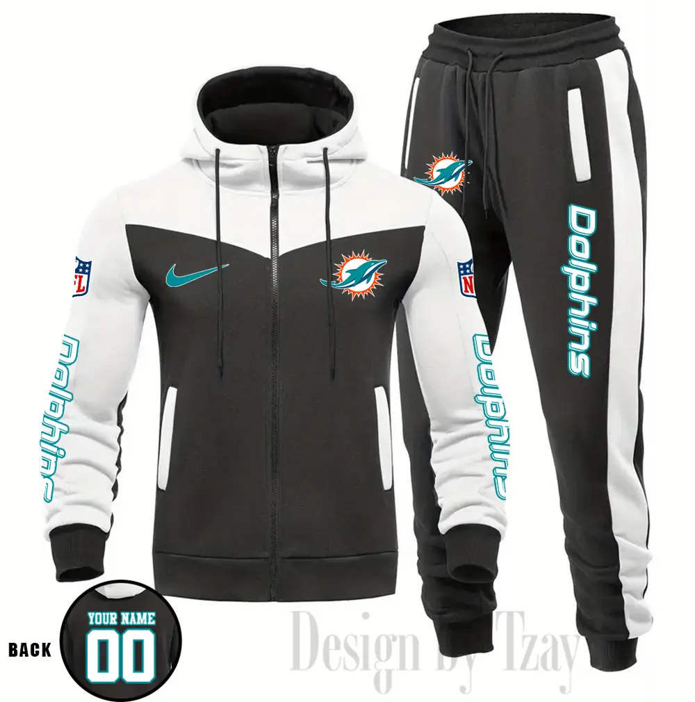 Miami Dolphins Customized Drawstring Hooded Tracksuit AMCCLG000888 - Image 2