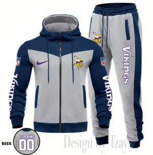Minnesota Vikings Customized Drawstring Hooded Tracksuit AMCCLG000891