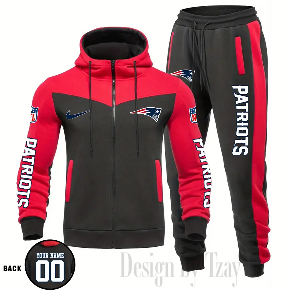 New England Patriots Customized Drawstring Hooded Tracksuit AMCCLG000894