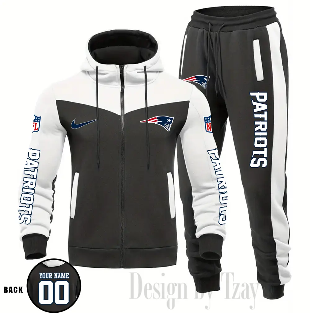 New England Patriots Customized Drawstring Hooded Tracksuit AMCCLG000894 - Image 4