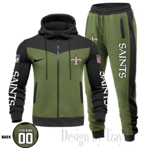 New Orleans Saints Customized Drawstring Hooded Tracksuit AMCCLG000897