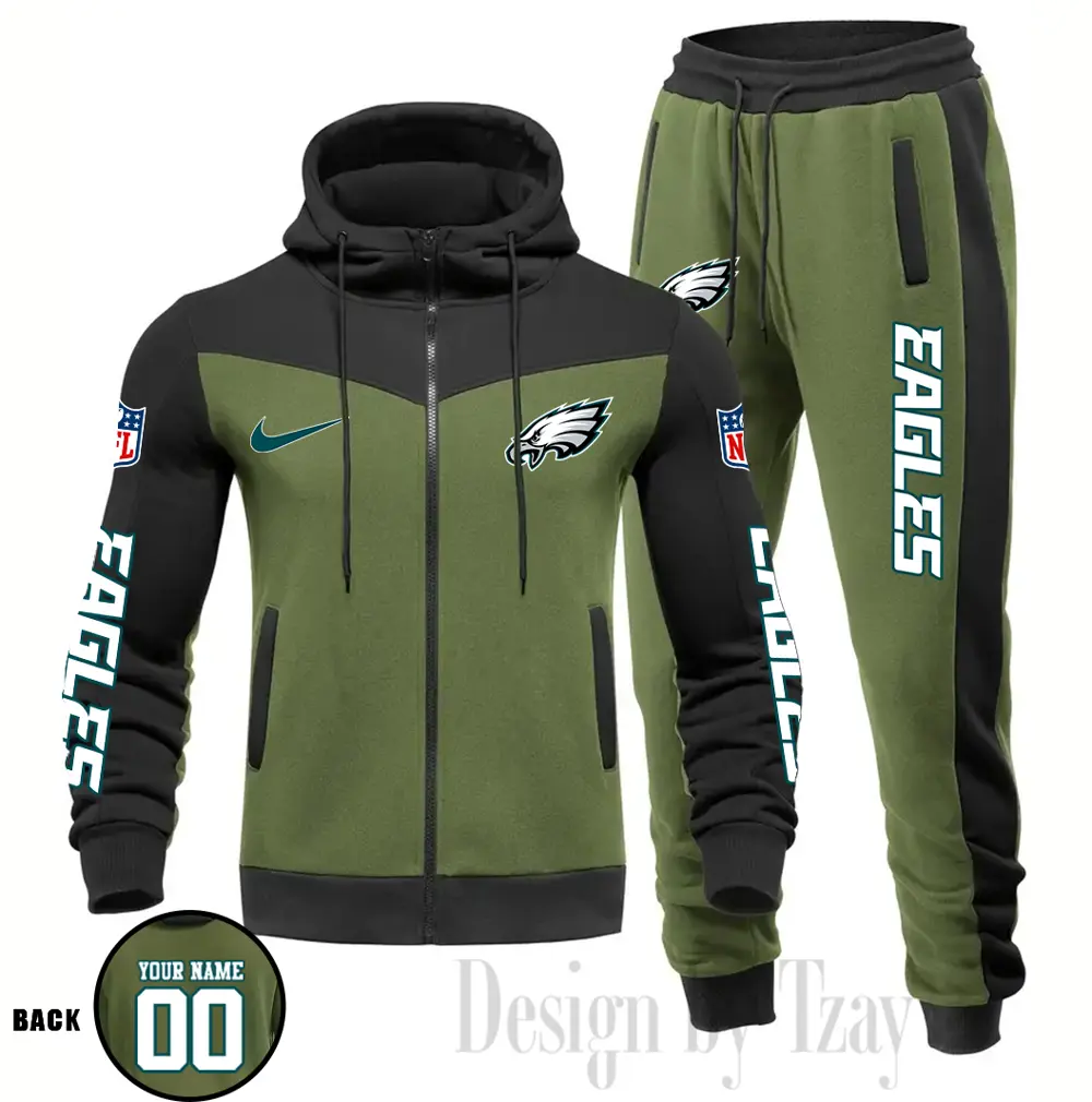 Philadelphia Eagles Customized Drawstring Hooded Tracksuit AMCCLG000906