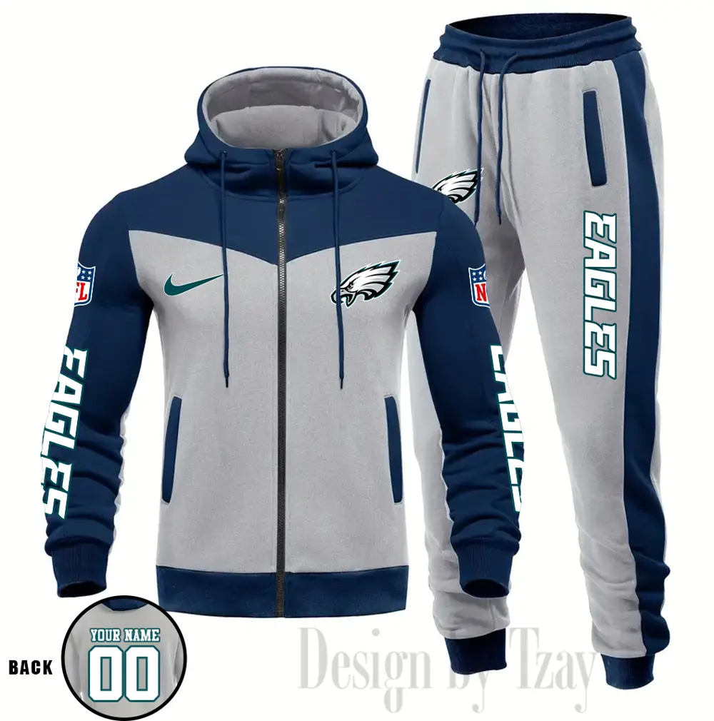 Philadelphia Eagles Customized Drawstring Hooded Tracksuit AMCCLG000906 - Image 2