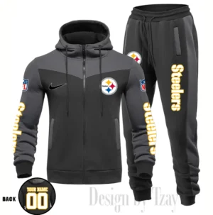 Pittsburgh Steelers Customized Drawstring Hooded Tracksuit AMCCLG000909