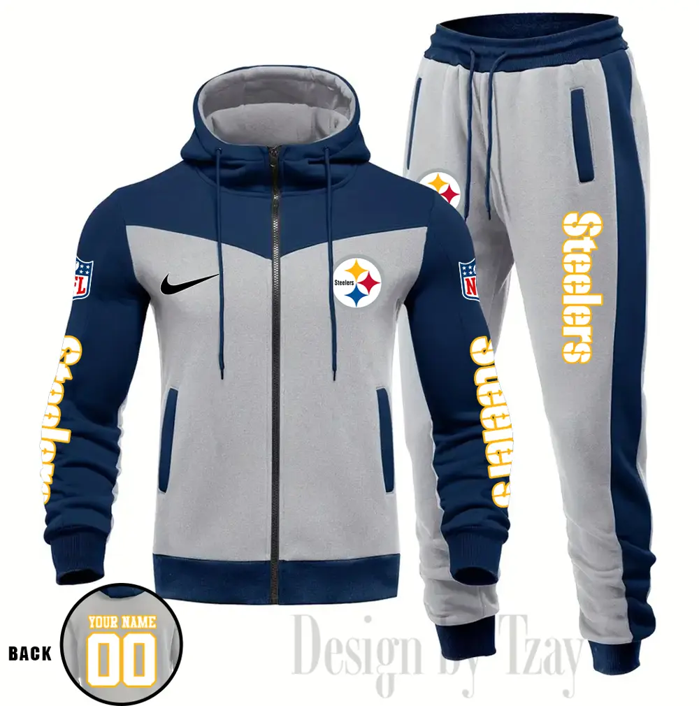 Pittsburgh Steelers Customized Drawstring Hooded Tracksuit AMCCLG000909 - Image 2