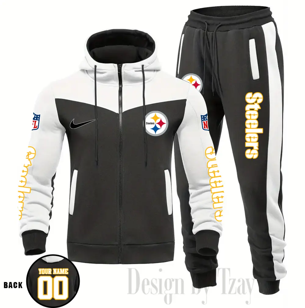 Pittsburgh Steelers Customized Drawstring Hooded Tracksuit AMCCLG000909 - Image 3