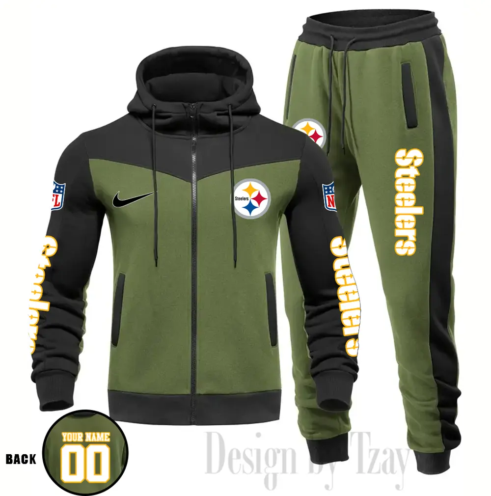 Pittsburgh Steelers Customized Drawstring Hooded Tracksuit AMCCLG000909 - Image 4