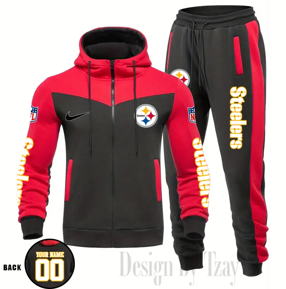 Pittsburgh Steelers Customized Drawstring Hooded Tracksuit AMCCLG000909 - Image 5